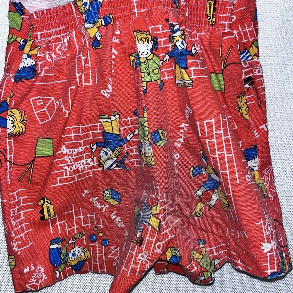 Vintage 1970s Sears Perma Prest Kids Size 5 Overalls Romper Ruffles School Retro